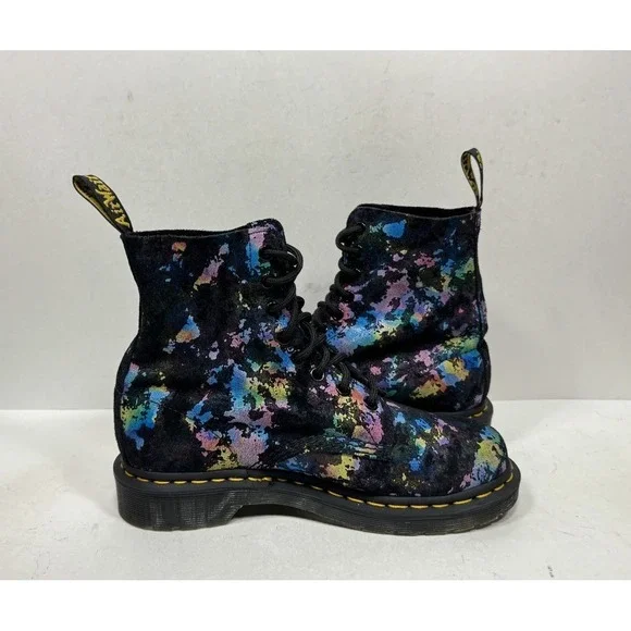 Dr. Doc Martens 1460 Pascal Confetti Suede Combat Boots Women's Size 7 - Picture 6 of 9